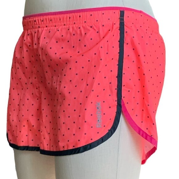 Reebok Running Shorts Pink w/ Black Polka Dots Sz S 80E - Picture 3 of 8